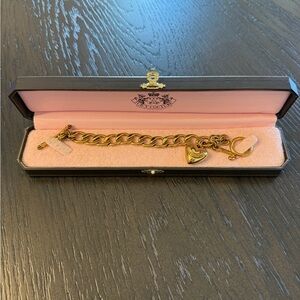 Juicy Couture Gold Charm Bracelet with Heart